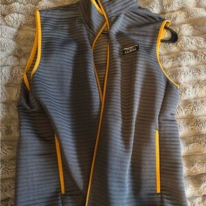 L.L. Bean Charcoal and Mustard Quilted Vest